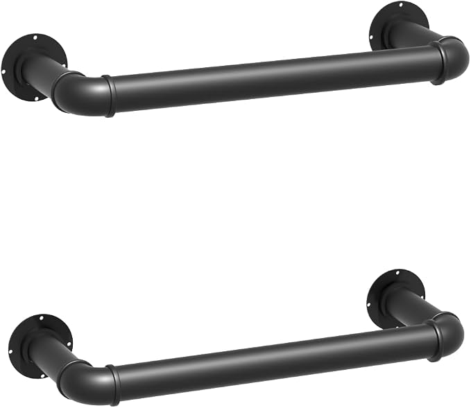 1-Rung Wall Mounted Ladder, Heavy-Duty Metal 1FT Egress Window & Loft Ladder for Basement, Attic Bunk Bed, Fire Escape - 700LBS Load, Matte Black-2PCS