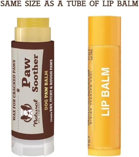 Natural Dog Company Paw Soother Balm & Wax - Dog Paw Balm & Moisturizer for Dry, Cracked Paw Pads, Helps Moisturize & Condition Winter-Worn Paws, Coconut Oil & Calendula, Daily Paw Care, 0.15 oz Stick