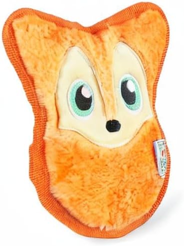 Outward Hound Durablez Minis – Squeaky Plush Dog Toy, No Stuffing for Less Mess, Interactive & Tough, Jumbo Squeaker, Puppies & Small Dogs, Fox, 6.3"