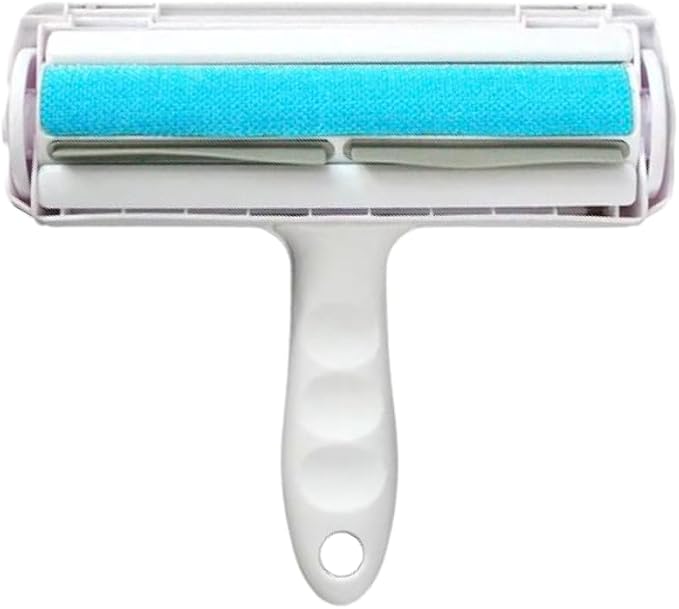 Roller Pet Hair Remover and Reusable Lint Roller - Cat and Dog Hair Remover for Furniture, Carpet, Clothes, Bedding and Car Seats- Lightweight, Multi-Surface Fur Removal Tool (Blue)