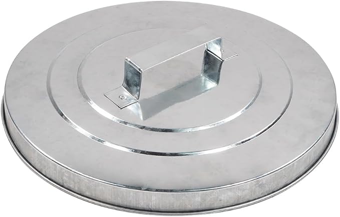 Mytee Products Galvanized Trash Can w/Lid Ideal for Trailers - 4 Gallon Steel Mounted Small Outdoor Garbage Can for Home, Office, Bathroom, Kitchen - Fire and Heat Resistant