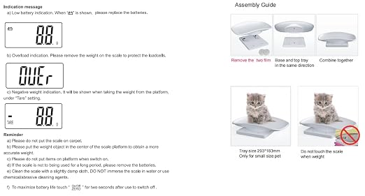 Digital Small Animals Scales for Weighing with Tape Measure, Puppy Whelping Scale Weigh Your Kitten, Rabbit with High Precision, Multifunction Electronic Baby Scales for Small Dogs Cats Crawl Pet