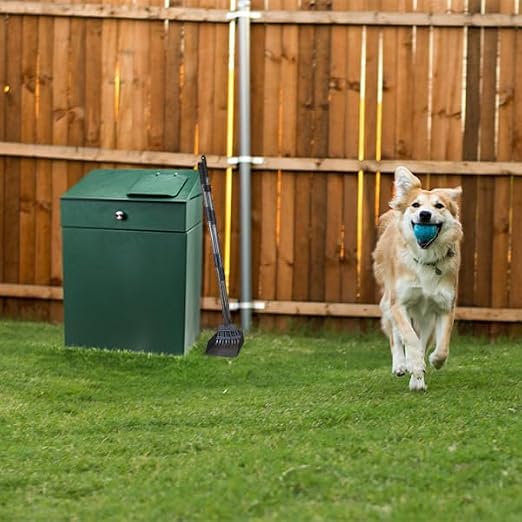ZERO WASTE USA Yard Buddy™ Aluminum Dog Waste Station for Home | Premium rust-proof aluminum backyard station with 200 bags, 25 liners, 10-gallon can, locking dispenser & 10-year warranty