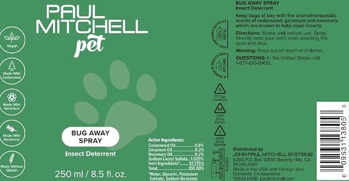 Paul Mitchell Pet Bug Away Spray, for Dogs, 8.5 fl oz