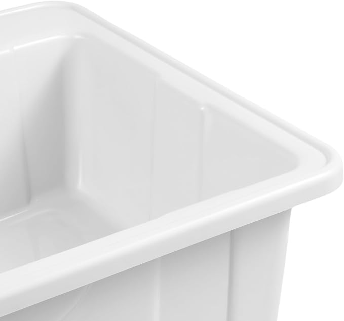 Plastic Utility Sink with 360° Swivel Hot and Cold Faucet Gray | 154 lbs Load Capacity, Equipped with Hose Hook Up, Includes Washboard, Bottom Storage Board, Suitable for Garages and Gardens