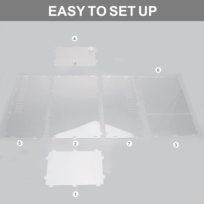 Aiicioo Micro Habitat Terrarium Enclosure 8x6x14 Inches Tarantula Enclosure Box Insect Habitat Clear Acrylic Reptile Feeding Tank for Jumping Spiders Insect Small Tree Dwelling Reptiles