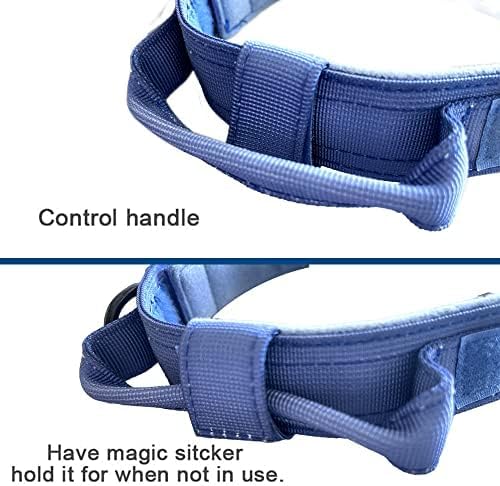 Tactical Dog Collar and Leash Set for Large Dogs with Handle,Dark Blue,XXL | 1000D Heavy-Duty Nylon Fabric,Quick-Release Metal Buckle,Adjustable Fit,Soft-Padded Webbing,D-Ring,for Training & Hiking