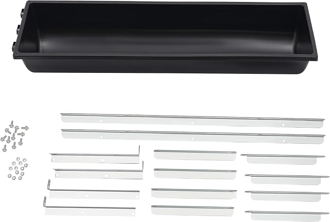 39.4" Long Feed Trough, 35L/9.25Gal Livestock Feeder Trough, Heavy Duty Galvanized Sheet Feeder Trough Animal Feed/Water Station for Goats Sheep Pigs Horses (Black)