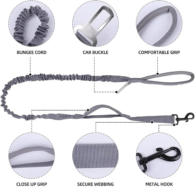 Tactical Dog Harness with Leash for Large Dogs, No Pull Adjustable Dog Harness, Reflective K9 Working Pet Vest for Walking, Training (Camouflage Grey, S)