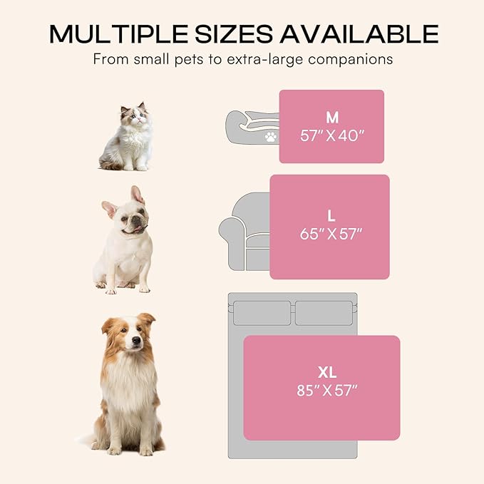 Luciphia Waterproof Dog Blanket for Medium Large Dogs Washable Bed Couch Protector Soft Fluffy 3D Heart Jacquard Pet Blanket with Sherpa Fleece Cozy Calming Throw Blankets, Beige 85x57 inch