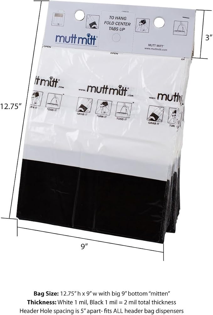 Mutt Mitt® Aluminum Dog Waste Starter Station - Gloss White | 2-Ply | Rust-proof aluminum dispenser, includes 400 header bags, locking hood, fits all 5" header refills, hardware included
