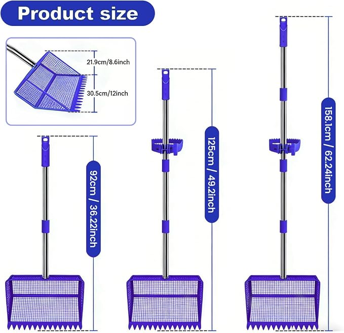 2026 Latest 12inch 2-in-1 Chicken Poop Scooper & Rake with Handle, Heavy-Duty Metal Chicken Coop Scoop for Sand Sifting Shovel Litter Scooper for Farm House Chicken Coop Cleaning Tools Accessories