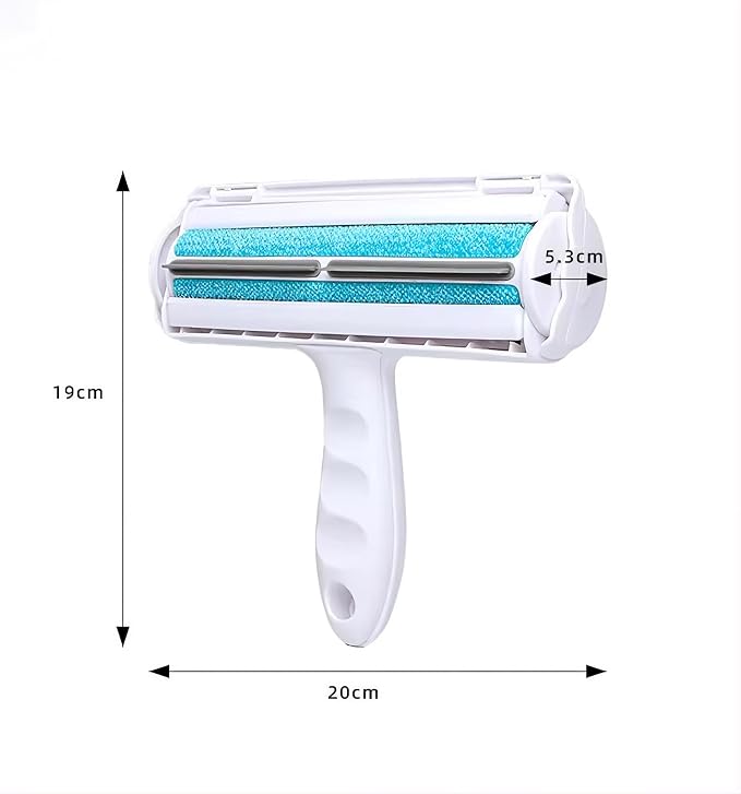 Reusable Pet Hair Remover Roller β Dog & Cat Fur Lint Cleaner for Sofa, Carpet, Bed & Car Seats β No Adhesive Required (White/Blue)