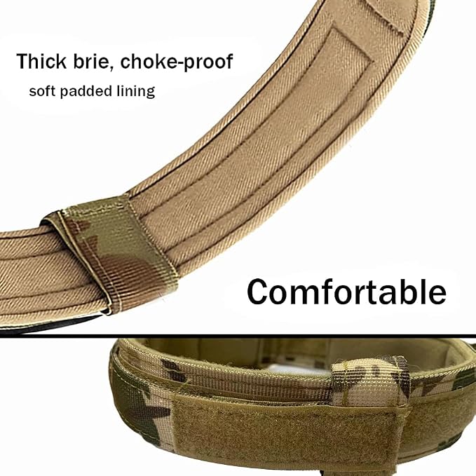 Tactical Dog Collar and Leash Set for Large Dogs with Control Handle,Camo | 1000D Heavy-Duty Nylon Fabric,Quick-Release Metal Buckle,Adjustable Fit,Soft-Padded Webbing,D-Ring,for Training & Hiking,S