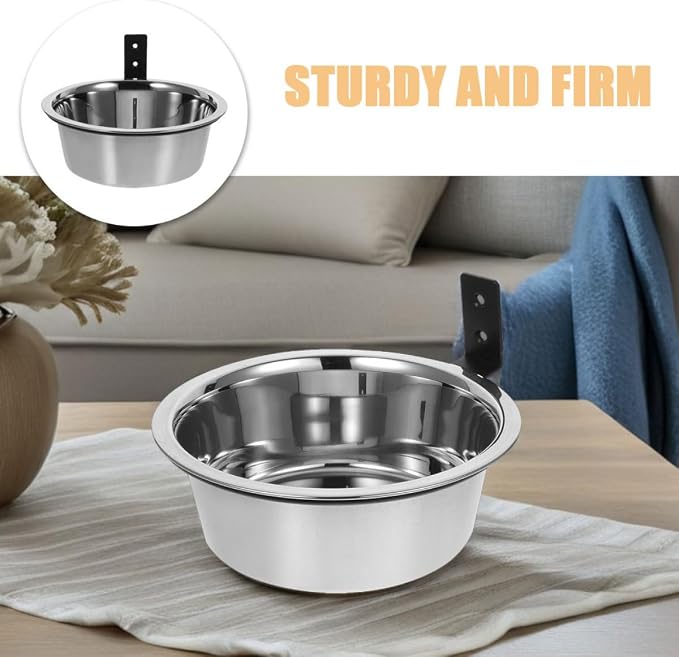 Elevated Dog Bowls Wall Mounted Feeding Station Stainless Steel Raised Pet Food and Water Bowls 8-inch Set of 2 for Indoor and Outdoor Use
