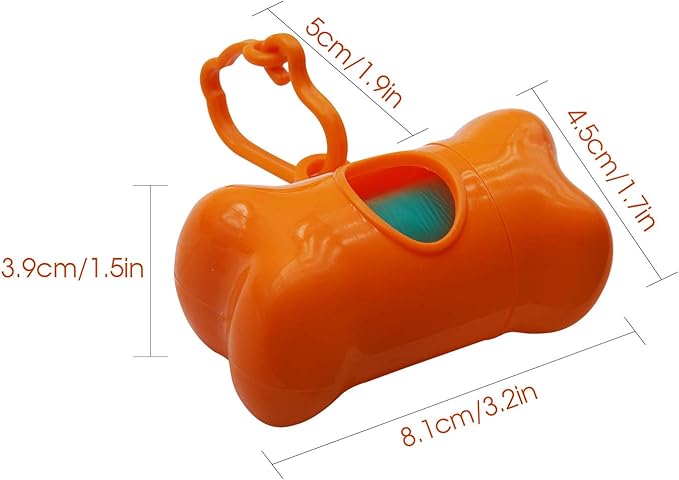 INNOLIFE Dog Poop Bag, Set of 6 Bone Shaped Dispensers + 90pcs Pet Waste Bags, Dog Waste Bags, Bulk Poop Bags on a roll, Clean up Poop Bag