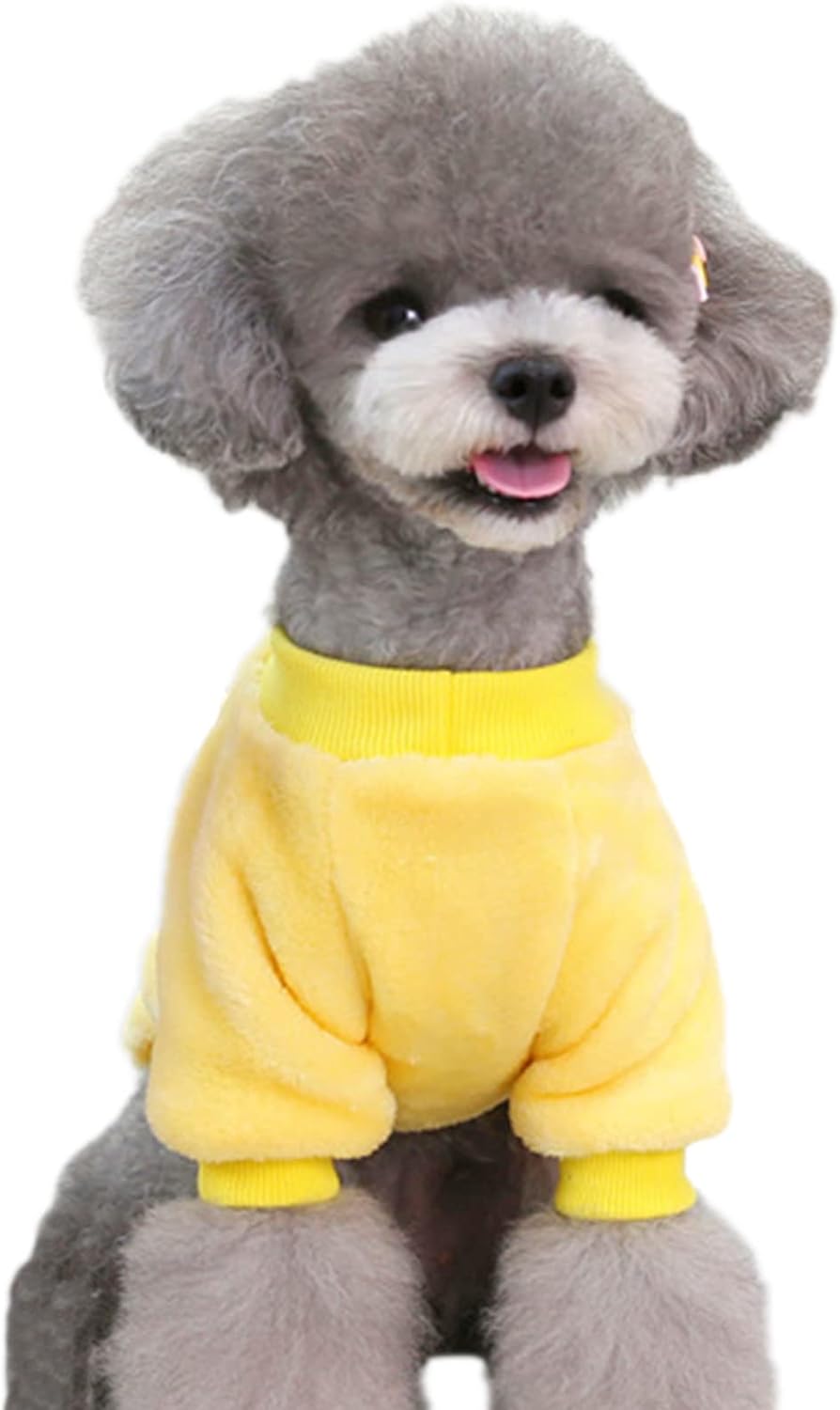 Jecikelon Pet Dog Clothes Dog Sweater Soft Thickening Warm Pup Dogs Shirt Winter Puppy Sweater for Dogs (Z01-Yellow, Medium)