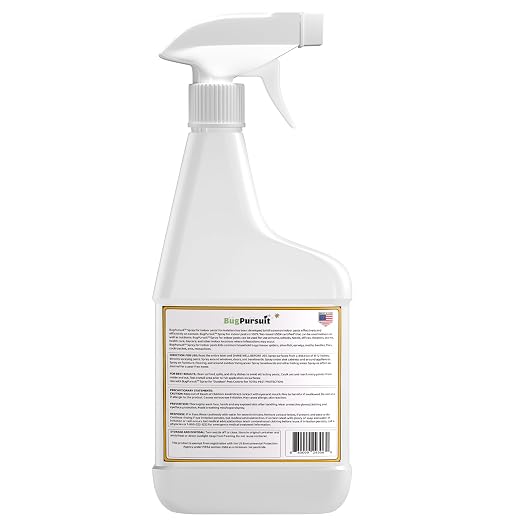 BugPursuit Indoor Pest Control Spray 24oz for Home and Kitchen –Bug Killer & Insect Repellent, Kills Carpet Beetles, Ants, Spiders, Beg Bugs, Roaches, Flea & Tick- Non Staining-Child and Pet Safe
