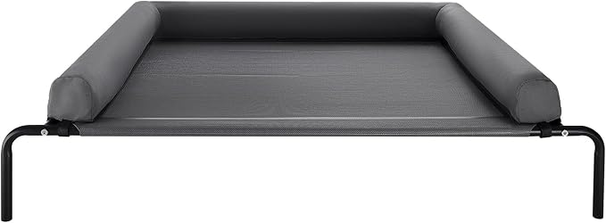 VEVOR Elevated Dog Bed for Large Dogs, Portable Raised Dog Cot with Washable Pillow, Indoor & Outdoor Pet Cooling Raised Hammock Bed with Steel Metal Frame and Breathable Teslin Mesh, XL, Gray