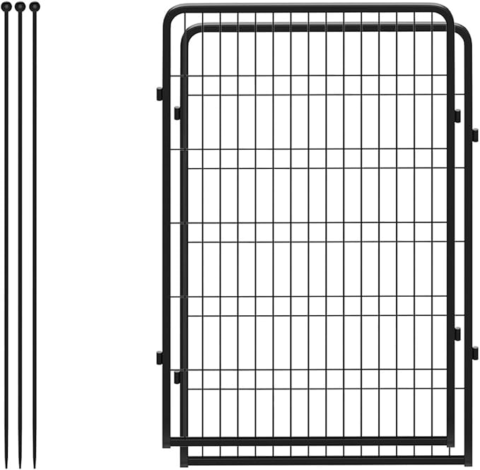 FXW Rollick Unleashed Dog Playpen for Indoor, Yard, RV Camping, 45 inch 2 Panels for Large Dogs, Black│Patented