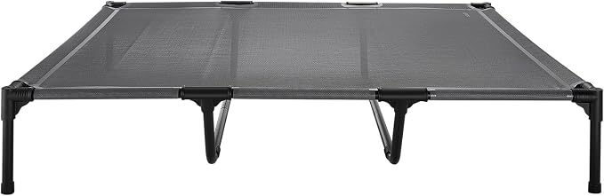 VEVOR Elevated Dog Bed for Large Dogs, Portable Raised Dog Cot with Steel Metal Frame and Breathable Teslin Mesh, Indoor & Outdoor Pet Cooling Raised Hammock Bed, XL, Gray