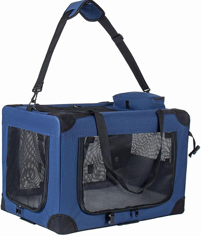 Rolling Pet Carrier with Wheels, Expandable Airline Approved Dog & Cat Carrier up to 50 lbs, Collapsible Travel Crate with Telescopic Handle, Breathable Soft-Sided Pet Carrier for Travel, Car & Home