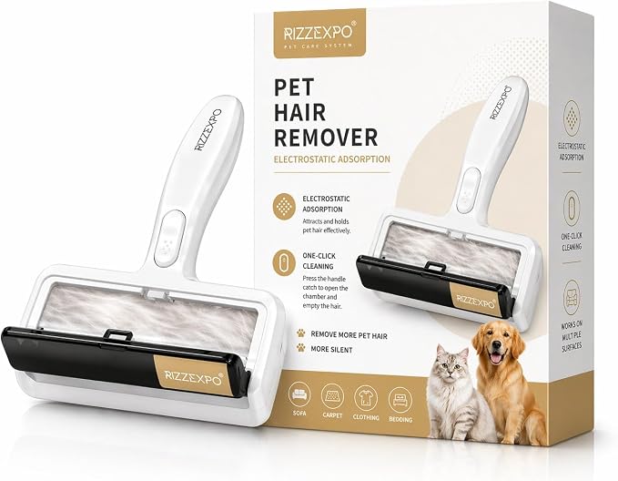 Pet Hair Remover, Reusable Lint Roller for Cat & Dog Hair, Carpet Rake for Pet Hair Removal, Cat Hair Remover Furniture, Dog Hair Remover for Car, Couch, Rugs & Bedding