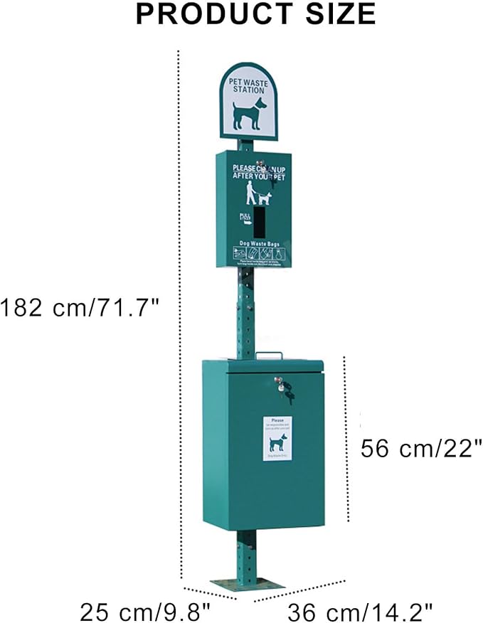 Outdoor Dog Waste Disposal Station 26.4 Gal,Parks Pet Cat Feces Cleaning Garbage Can Floor Standing,for Collect and Dispose of Pet Feces and Excrement