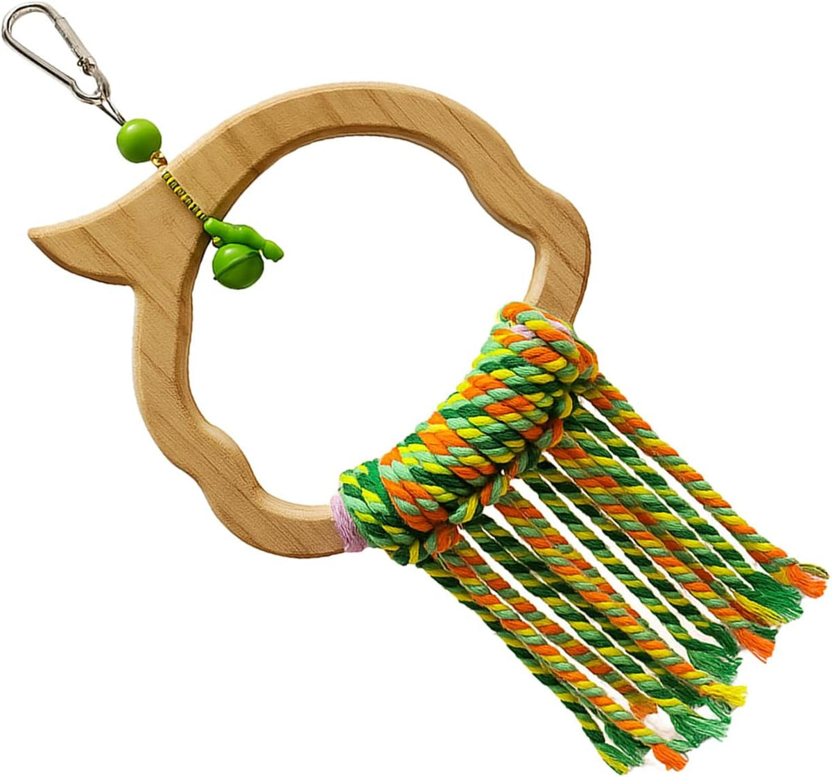 Bird Swing for Parrots – Extra Strong Natural Wood and Rope Hanging Toy for Large and Small Birds,Cage Perch Accessory for Macaws,Cockatoos,Parakeets,African Greys,Conures