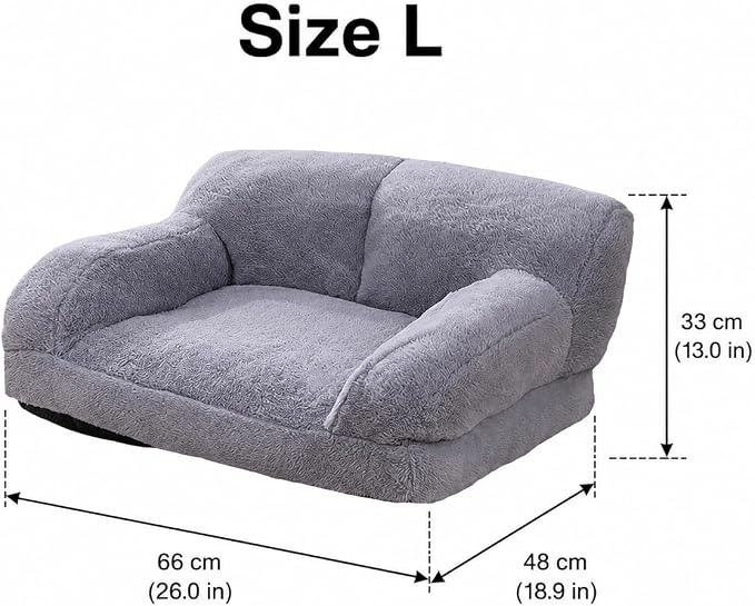 Pink Cat Couch Bed, Washable Plush Sofa for Cats and Small Dogs(26.0 x 18.9 x 13.0 inches)