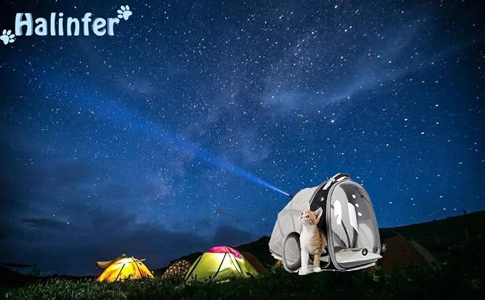 Cat Bubble Backpack with Fan, Fit up to 12 lbs, Space Capsule Astronaut Clear Window Pet Travel Carrier Backpack for Cat and Small Puppy
