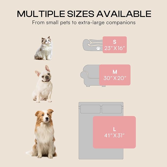 LINENLUX 1 Pack 3 Soft Fleece Dog Blanket for Pet Washable Warm Cat Puppy Fluffy Calming Flannel Beige/Pink/Grey Large