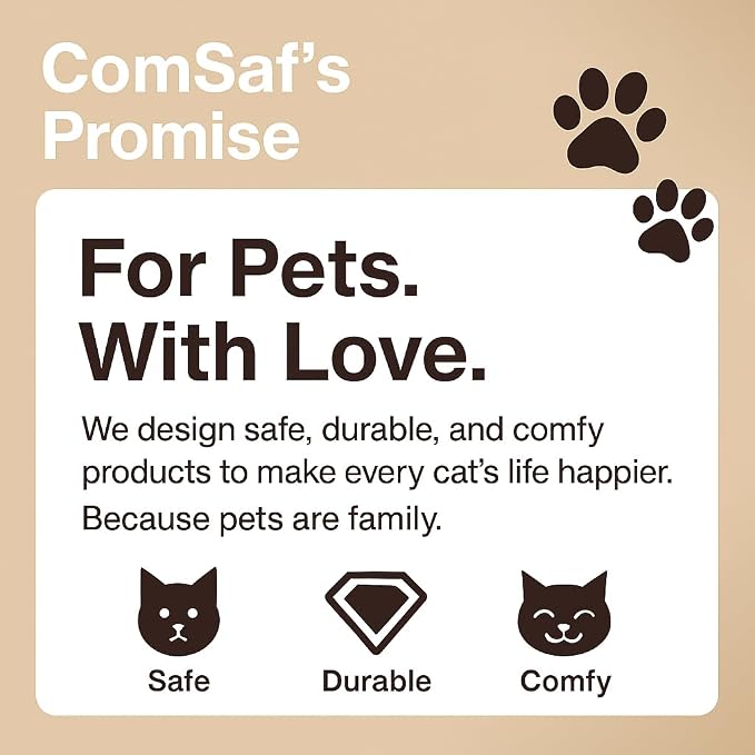 ComSaf Cat Scratcher Bed 26.4 in, Large Cardboard Cat Scratching Board | Scratch Pad Lounger, Sofa Couch Shape, Corrugated Cardboard, Furniture Protection, Indoor Resting Spot, Claw Care