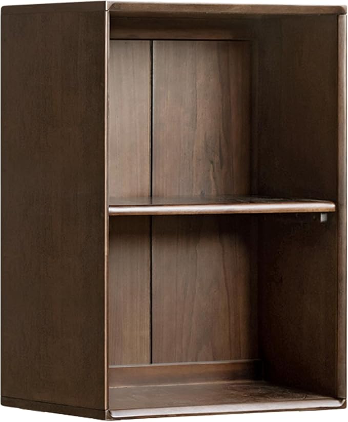 YESWOOD Modular Bookcase Storage Cubes, 100% Solid Rubberwood TV Stand Free Combination, Small Walnut Color Buffet Cabinet for Living Room Bedroom Study