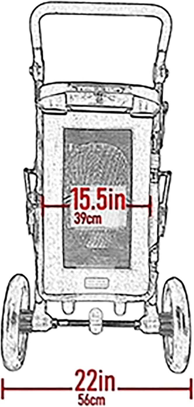 Pet Gear NO-Zip Pet Stroller with Dual Entry, Push Button Zipperless Entry for Single or Multiple Dogs/Cats, Pet Can Easily Walk in/Out, Gel-Filled Tires, Candy Apple