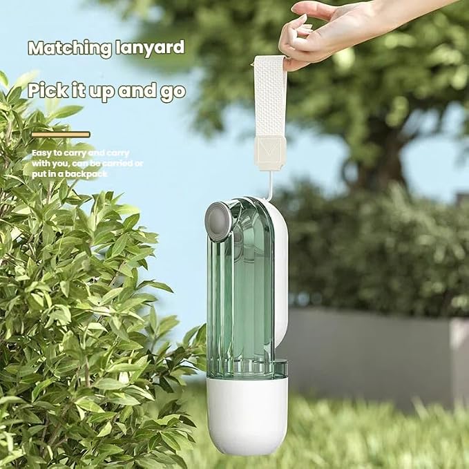 Portable Dog Water Bottle with Food Container, 2-in-1 Pet Water Dispenser & Travel Bowl, Leak-Proof Puppy Water Bottle for Small Dogs & Cats, Perfect for Walking, Hiking, Dog Mom Gifts(Green