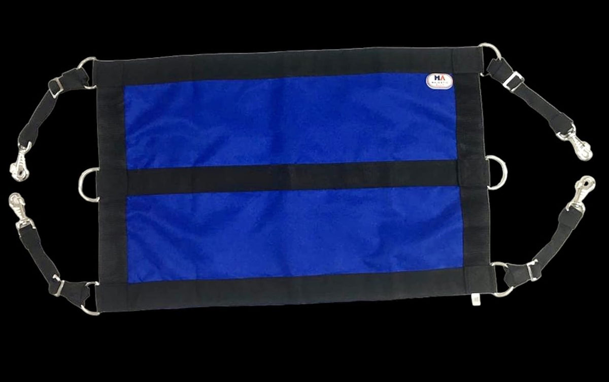 Majestic Ally 1200D 29"x19" Horse Stall Guard with Replaceable and Adjustable Length Straps and Replaceable Hardware (Royal Blue Black)
