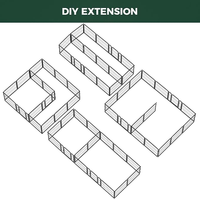 FXW Homeplus Indoor Dog Playpen with Divider Connectors, 24" H, 16 Panels | Calm Indoor Play Area, Two-Zone Layout, For Puppies & Small Dogs, Patented