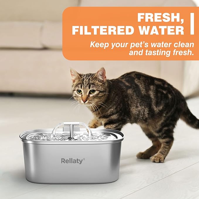 Official Cat Water Fountain Filters Replacement & Pre-Filter Sponges for 3.2L/108oz Automatic Pet Fountain Dog Water Fountain, White