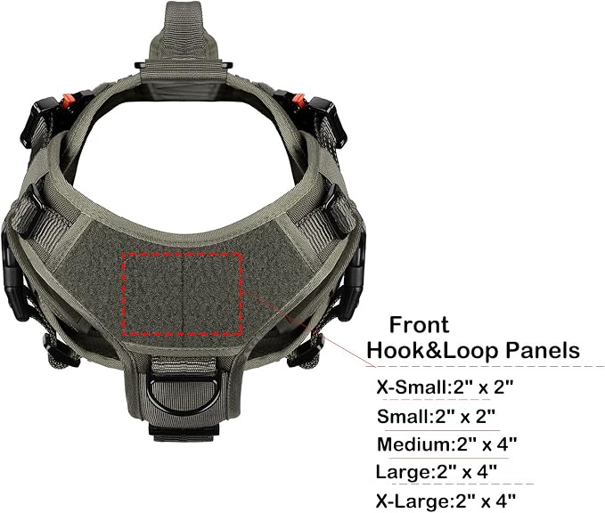 ICEFANG No Pull Tactical Dog Harness for Medium Dogs,Adjustable Dog Vest | Control Handle,MOLLE Panel,Front Hook,3 Leash Clips,Soft Padded,for walking training,Green,Medium