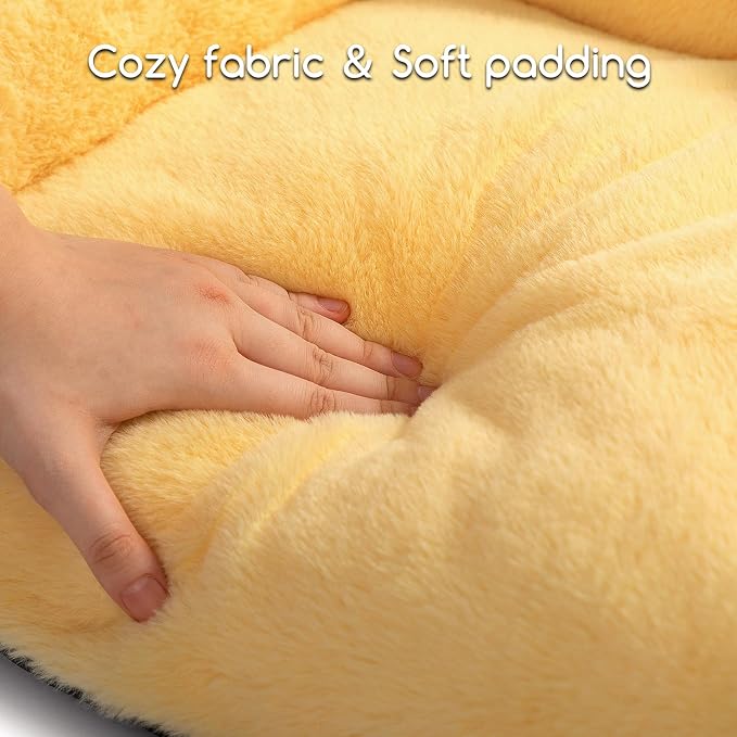 Hollypet Small Dog Large Cat Bed Puppy Couch Beds for Pets up to 25 lbs | Fluffy Dog Cat Couch Plush Soft Warming Pets Beds with Machine Washable Cover and Non-Slip Bottom