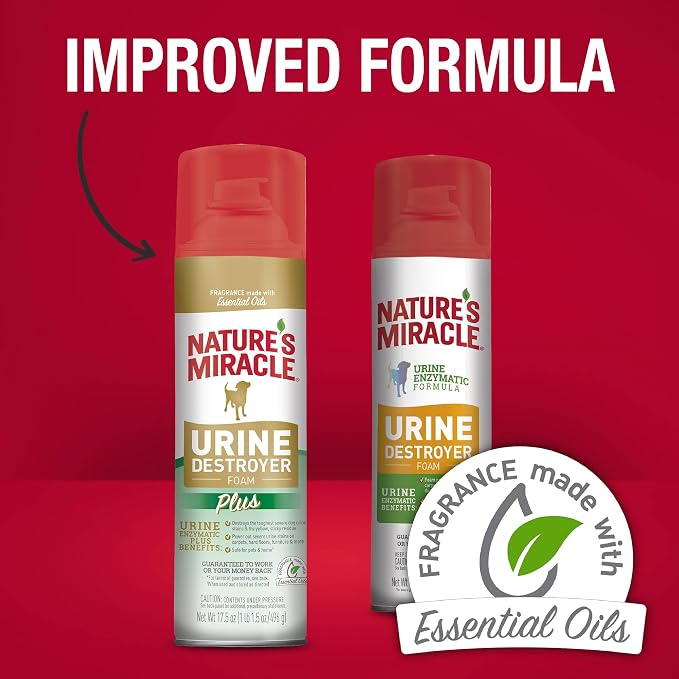 Nature's Miracle Urine Destroyer Plus for Dogs, Enzymatic Formula for Severe Dog Urine Stains, 17.5 oz