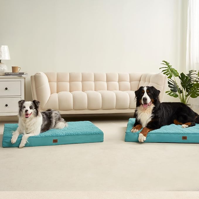 EHEYCIGA Orthopedic Dog Bed Large with Removable Washable Cover, 36x27 | Egg Crate Foam Support, Durable Oxford fabric, Non-Slip Bottom, Machine Washable, Soft Waterproof Plush Pet Bed Mat For Crate