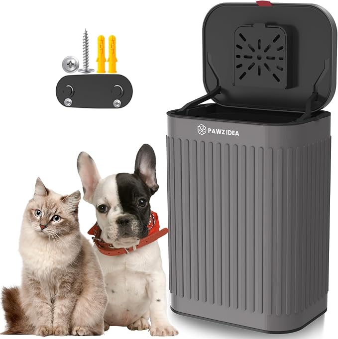 PAWZIDEA Activated Carbon Filter Replacement for Dog Poop Trash Can, 3.15" x 3.15" Thick Deodorizing Carbon Filters, Fits 2.1 Gallon Wall Mount & 5.3 Gallon Outdoor Waste Can, 4-Pack, Replace Monthly
