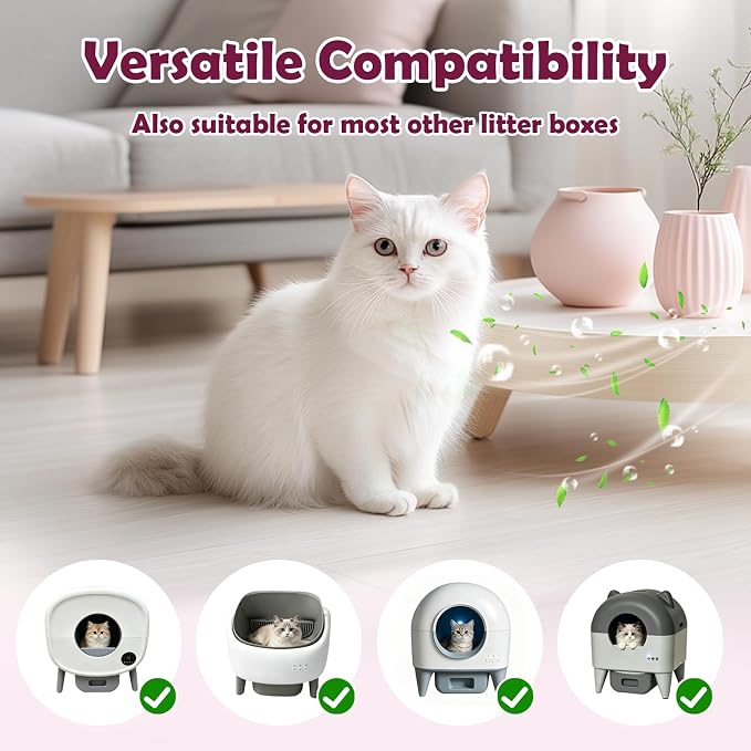 4PCS Deodorizer for Cumrige Self Cleaning Litter Box,Odor Remover | Odor Remover with Fumoi Automatic Cat Litter Box,Infused with Camellia, Enduring Scent, Keeps Home Inviting