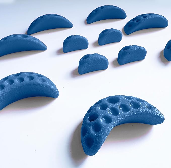 Moon Rock Climbing Holds Kids Swing Set Easy to Grab Rock Climbing Holds for Swing Sets and Home Climbing Walls. Positive in Cut Jugs. (Blue)