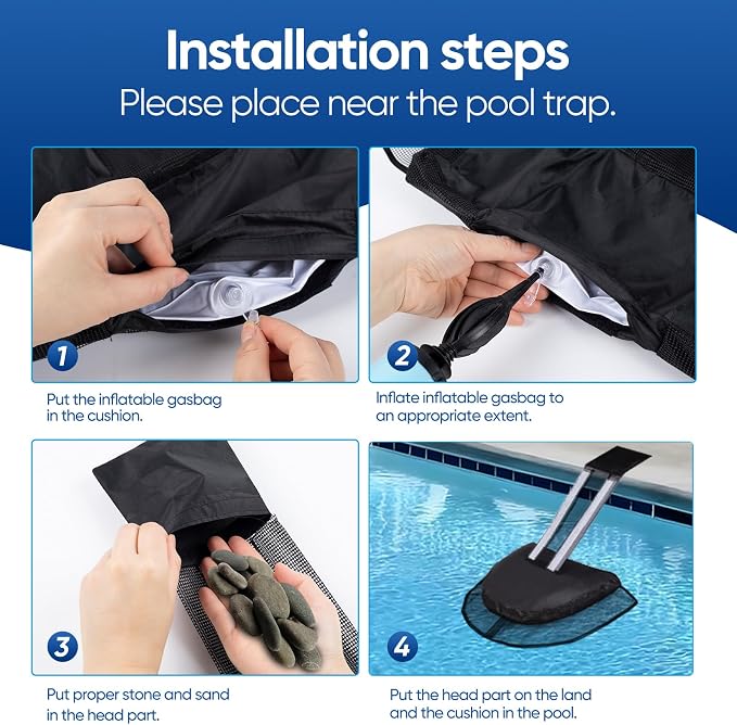 Pool Animal Escape Ramp Frog-Saver-Log - for Swimming Pools Wildlife Rescue Device,Durable Above Ground Pool Critter Ramp, Prevent Drowning with Easy Install, Pool Safety,Reusable (Black-2Pack)