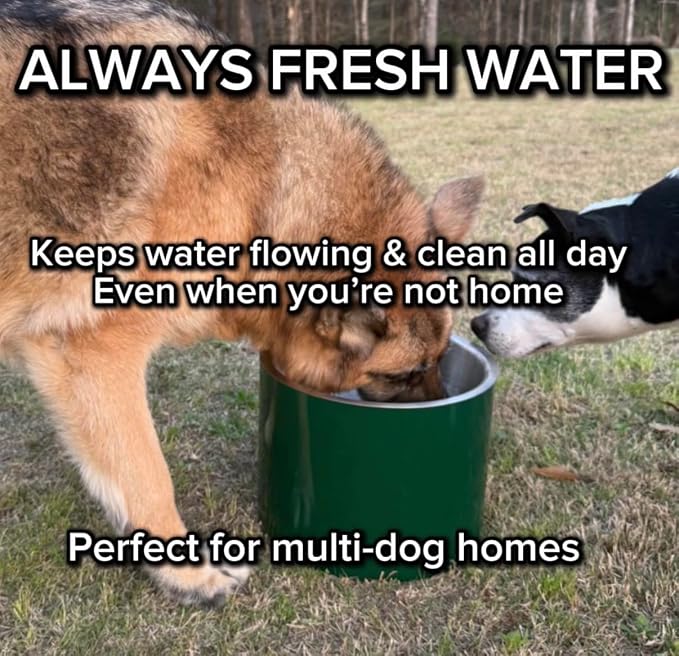 Smart Dog Water Bowl for Outside - Connects to Garden Hose - WiFi App Controlled Timer for Automatic Water Flow - Stainless Steel Outdoor Pet Water Bowl - Large Capacity (Blue)