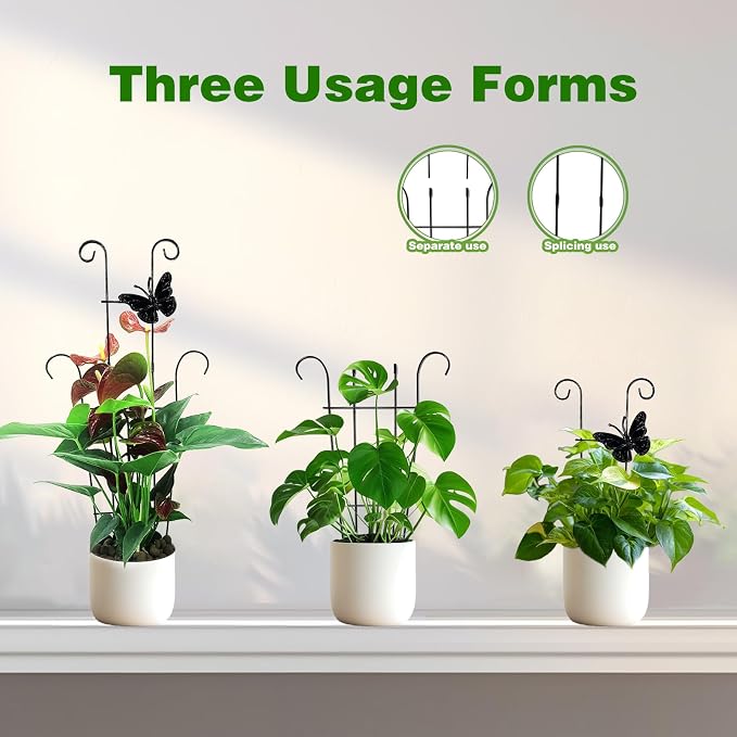 23 Inch Plant Trellis for Potted Plants, Sturdy Metal Houseplant Trellis for Climbing Plants Indoor Outdoor, Rust-Resistant Plant Support for Monstera Pothos Ivy, 4 Pack (4, 23inch)