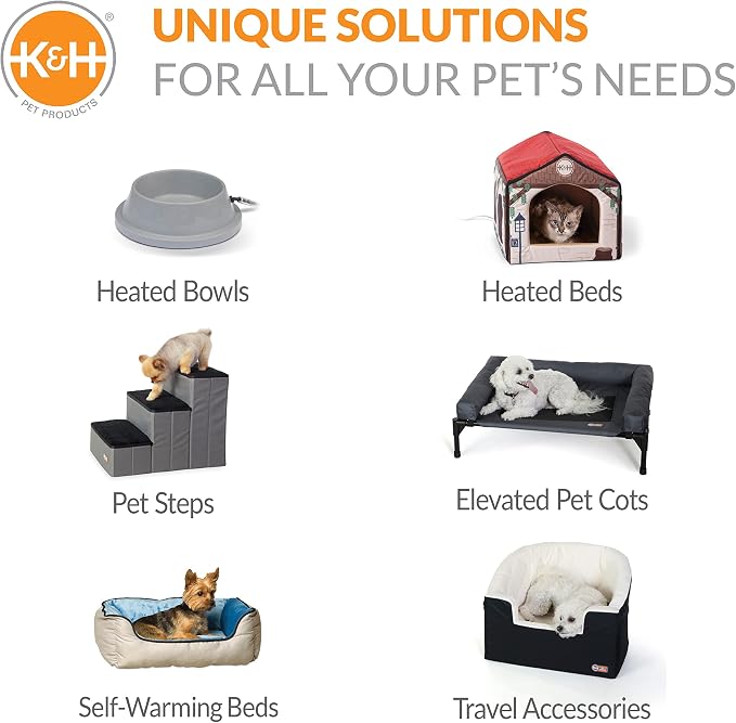 K&H Pet Products Bucket Booster Washable Medium and Small Dog Car Seat with Dog Seat Belt for Car, Sturdy Booster Seats, 2 Safety Leashes